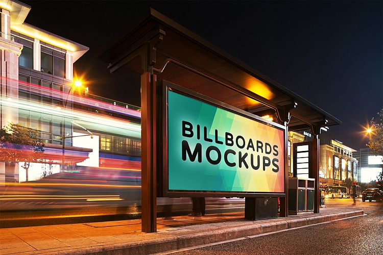 Billborad Mockups at Night Vol.1