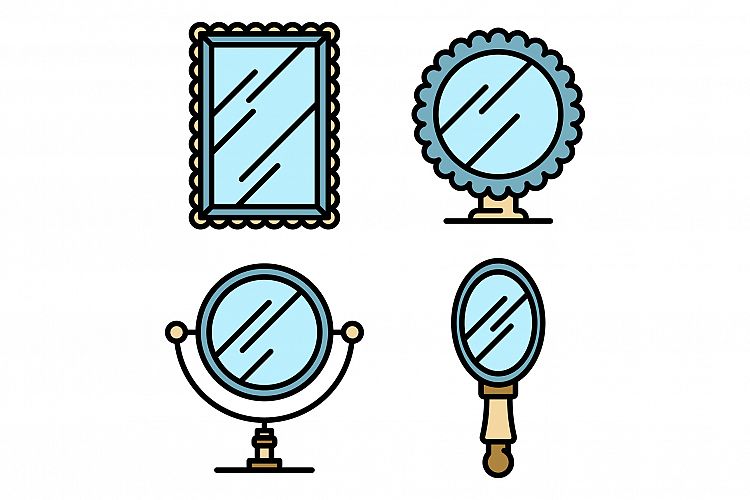 Mirror icons vector flat example image 1