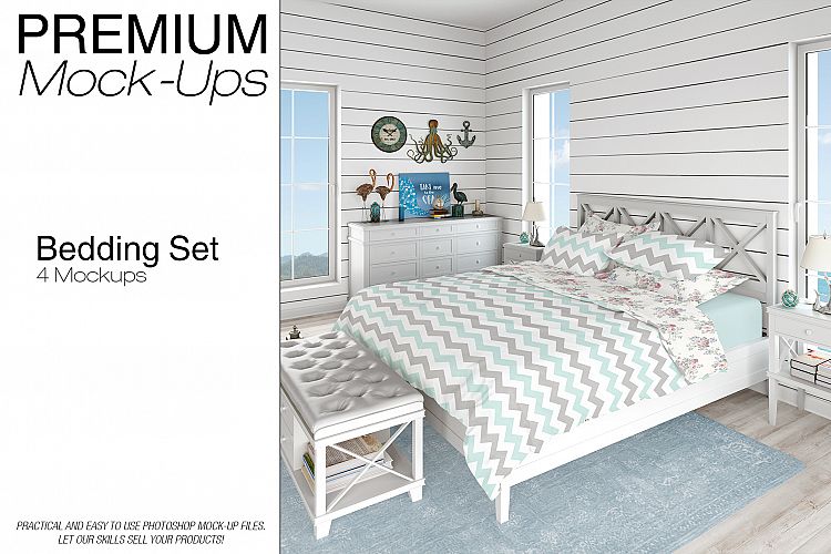 Bedding Mockup Set - Coastal Style