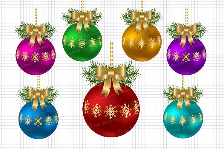 Christmas Balls Clipart, Christmas Graphic and Illustrations, Scrapbooking, Card Making, Decorations