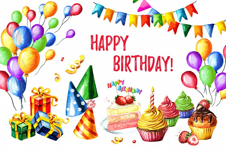 Happy Birthday! Watercolor.