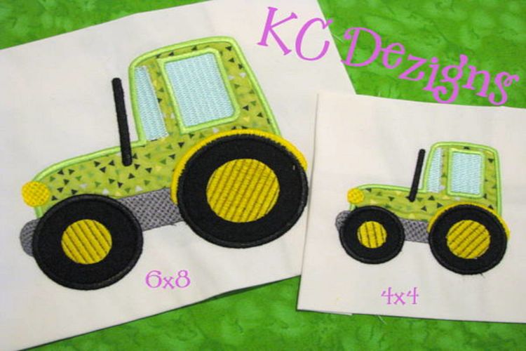 Tractor Machine Applique Embroidery Design