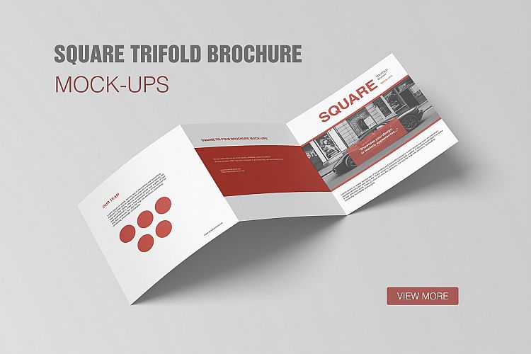 Square Trifold Brochure Mockup