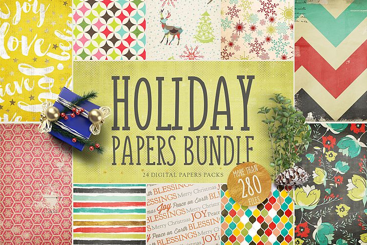 Holiday Digital Papers Bundle