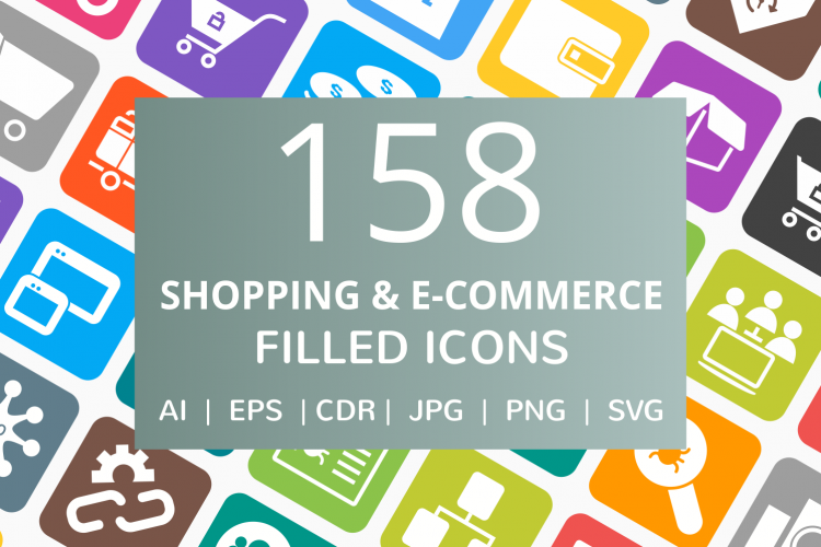 158 Shopping   E-Commerce Filled Round Corner Icons