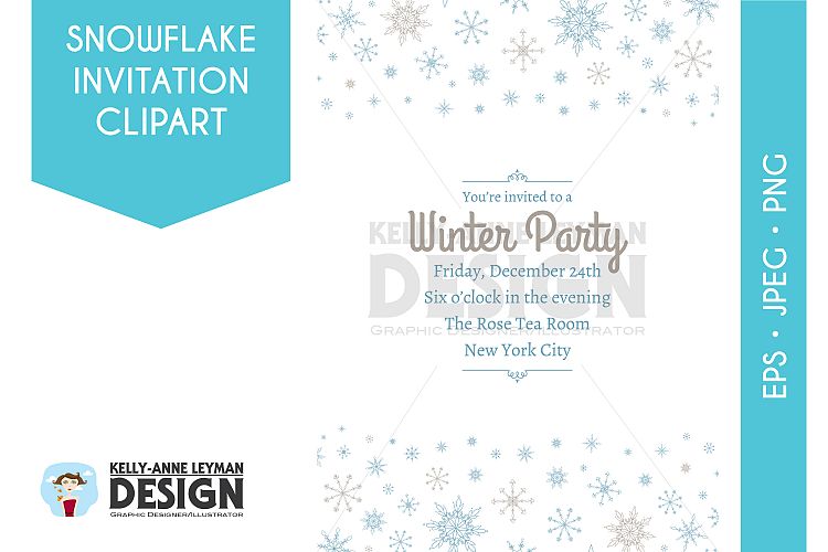 Printable Holiday Invitation, Printable Winter Invitation