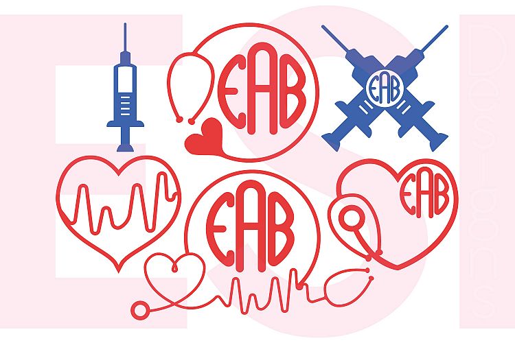 Nurse Monogram Designs Set 2