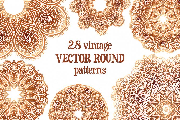 Set of 28 vintage round patterns