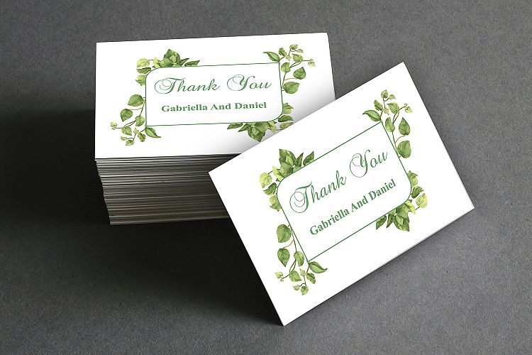 Green Thank You Card Template, instan download, DAD_08