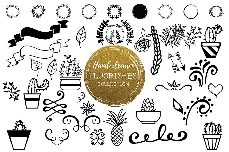 Hand Drawn Flourishes Collection