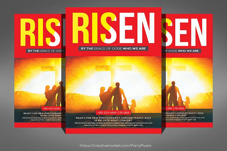 Easter Sunday Risen Flyer