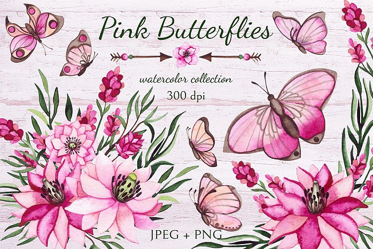 Download Free Illustrations Download Pink Butterflies Free Design Resources