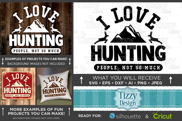 I Love Hunting - Deer HUNTING SVG Files - 839