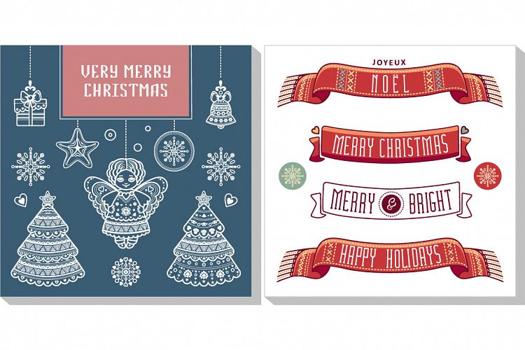 Christmas template. Greeting card. Christmas invitation.