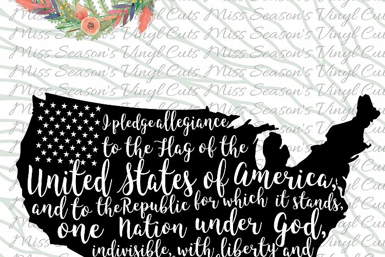 USA Pledge Outline SVG Png Dxf EPS