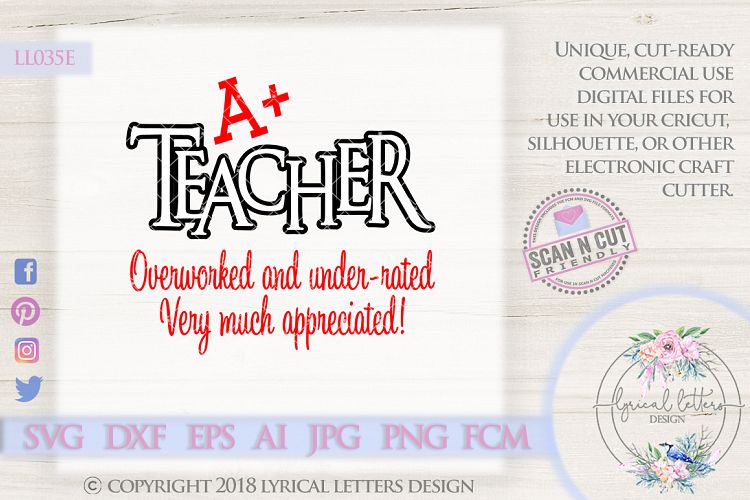 A Teacher SVG Cut File LL035F example image 1