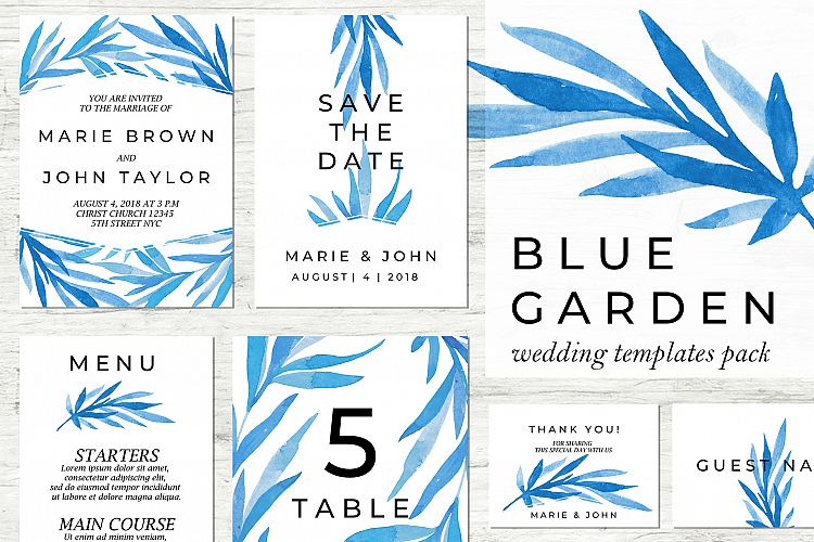 BLUE GARDEN - Wedding Templates Pack