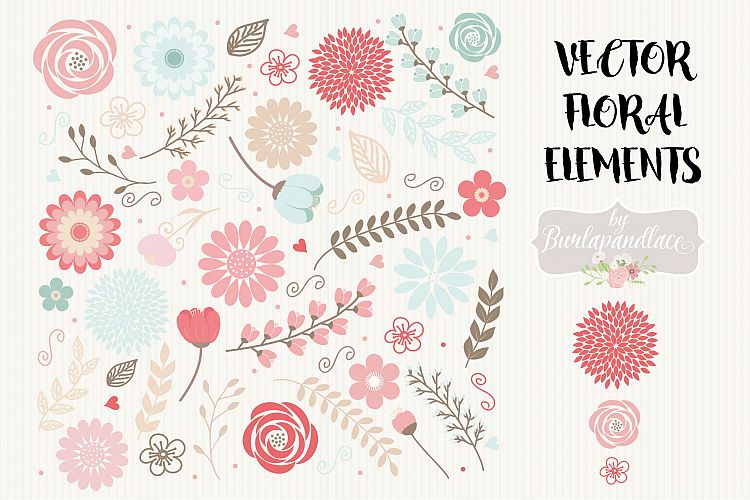 Vector floral elements clipart example image 1