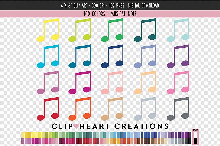Musical Notes Clip Art - 100 Clip Art Graphics