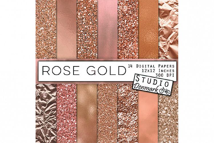 Rose Gold Foil Glitter Textures - Digital Papers