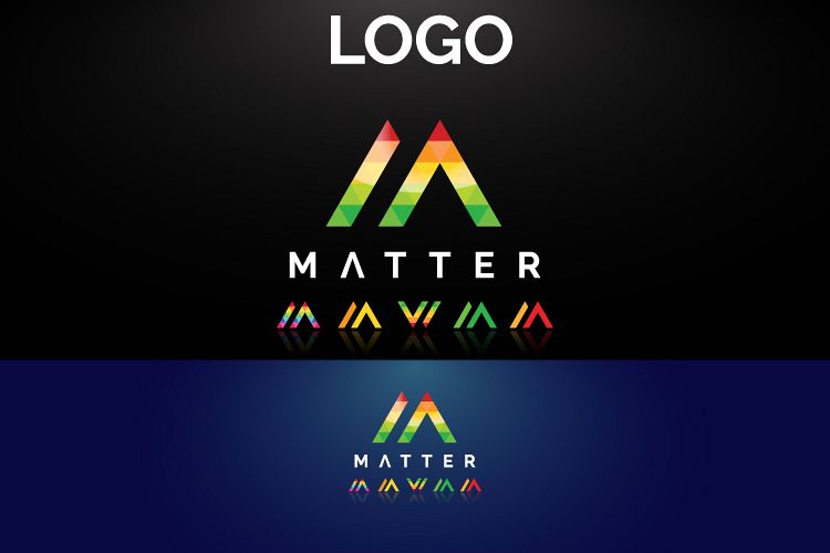 Modern Letter Polygon M and W logo