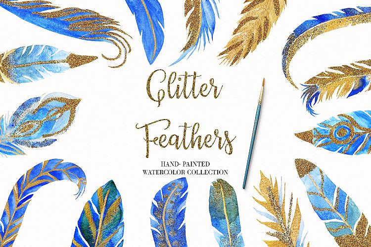 Watercolor Feather Collection