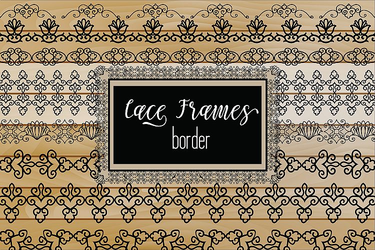 Black Lace Borders Clipart   Vectors - Black Lace Borders