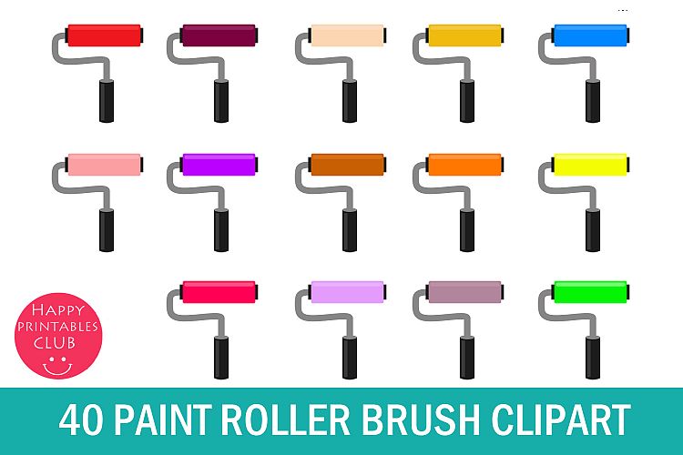 40 Paint Roller Brush Clipart- Roller Paint Brush Clipart