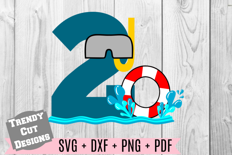 Pool Party Number 2nd Birthday SVG
