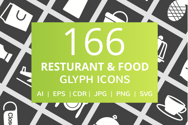 166 Restaurant   Food Glyph Inverted Icons