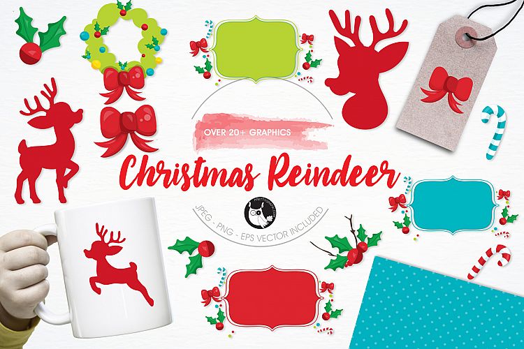 Christmas Reindeer graphics and illustrations