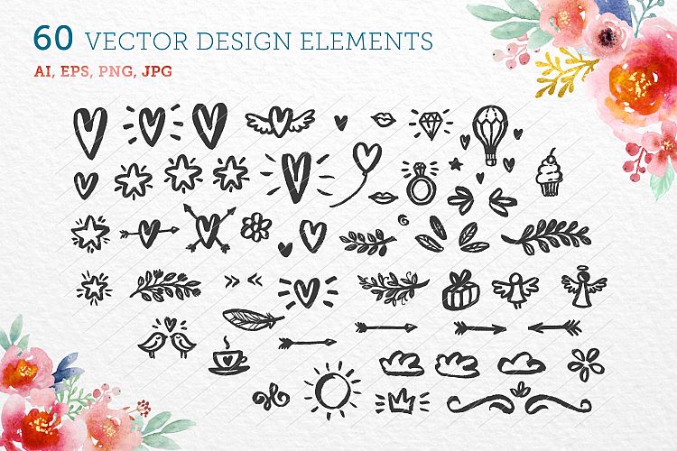 60 vector design elements