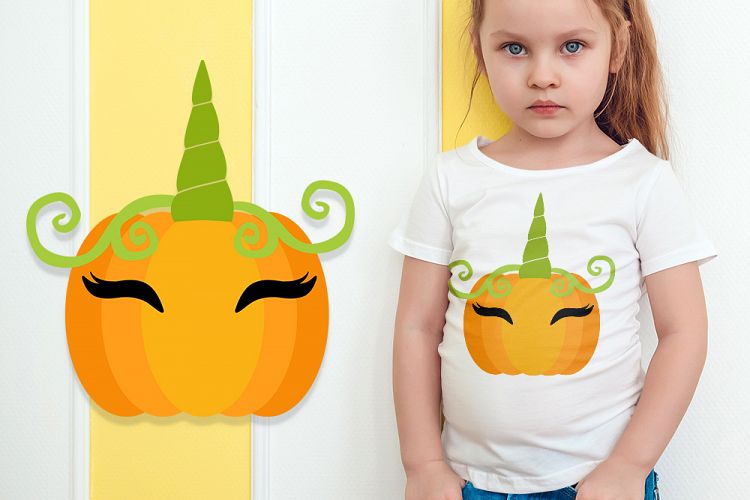 Pumpkin Unicorn svg - Halloween svg for kids