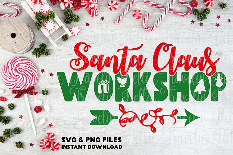 Santa Claus Workshop Santas Svg Christmas Holiday Cut File