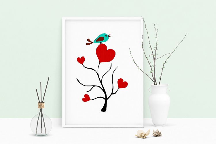 Machine Embroidery Design Saying Tree Hearts Hearts Wall Art