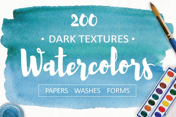 200 watercolor textures and backgrounds. Superbundle!