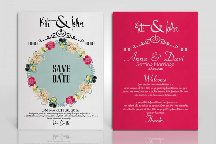 Double Sided Save The Date Card