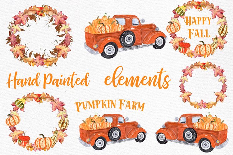 Pumpkin Farm Clipart, TRUCK WITH PUMPKINS,Thanksgiving Quote