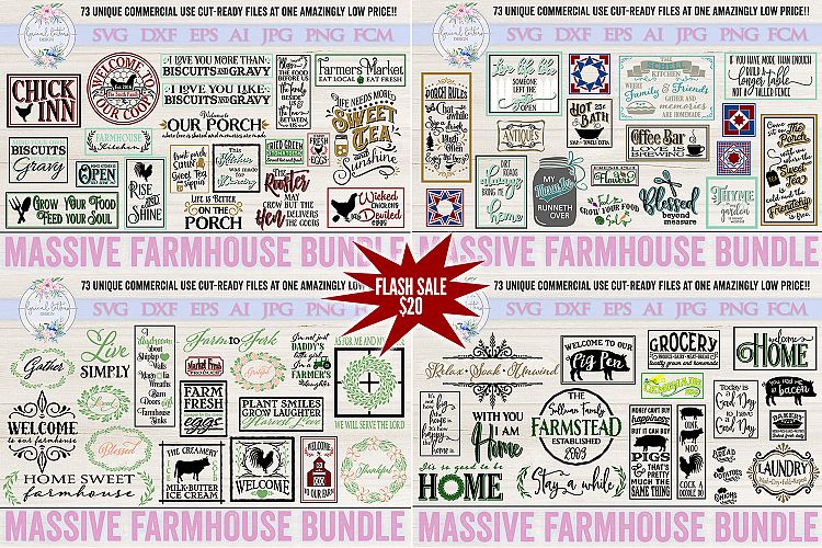 ON SALE NOW!! Farmhouse Bundle of 73 SVG DXF Cut File