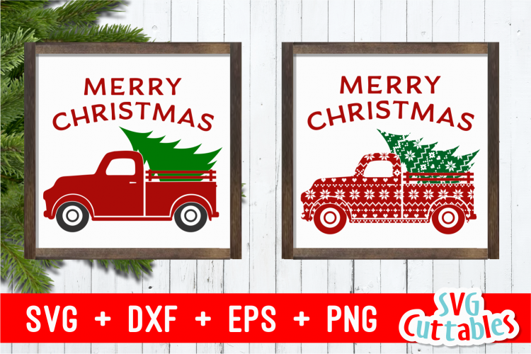 Merry Christmas Truck | Christmas Cut File