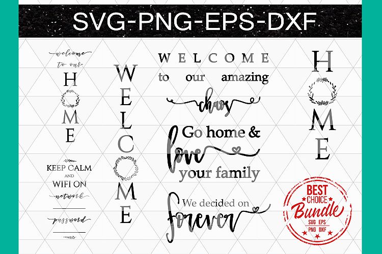 Home Bundle SVG File, Rustic SVG, Wood Sign Sayings DXF PNG