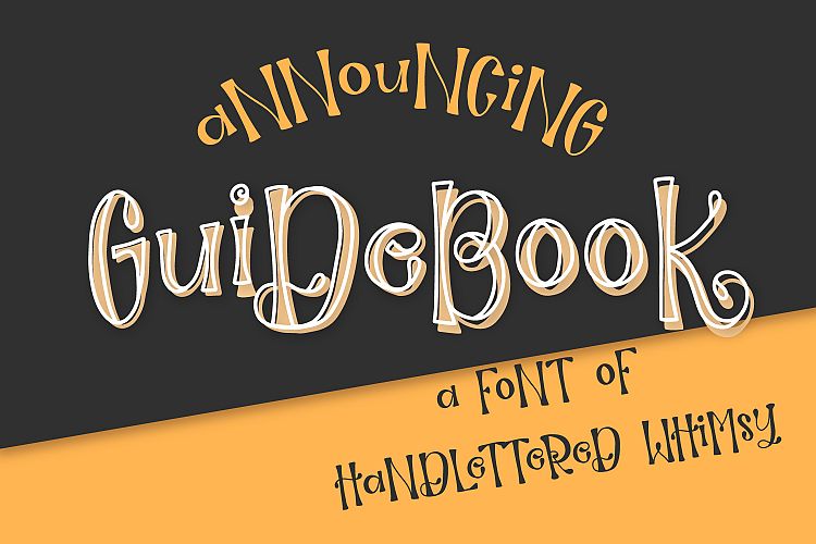 Guidebook - Hand lettered Whimsy Font