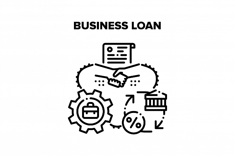 Business Loan Vector Black Illustration example image 1