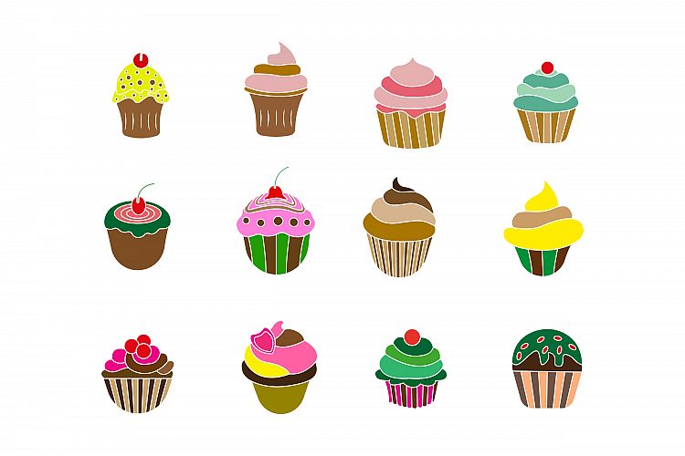 cupcake icon set