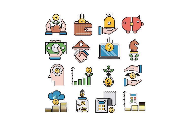 Finance icons set