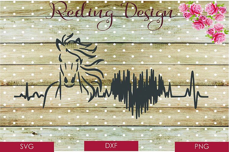 Horse Heartbeat SVG DXF PNG Digital Cut Files