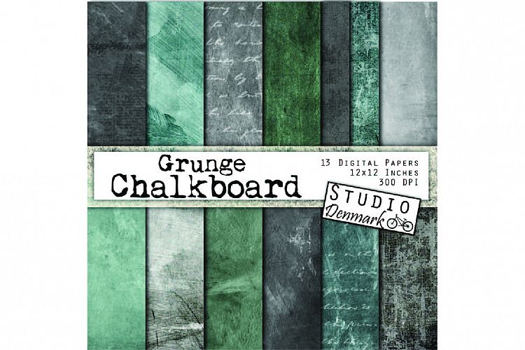 Grunge Chalkboard Digital Paper - 13 Distressed Chalkboards