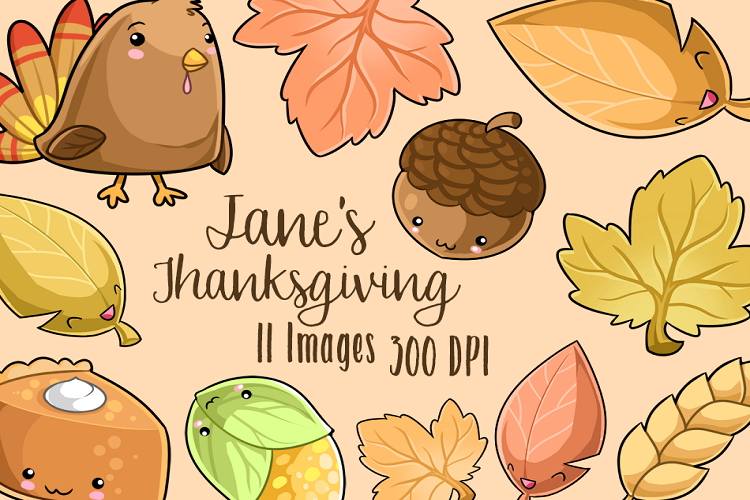 Kawaii Thanksgiving Clipart