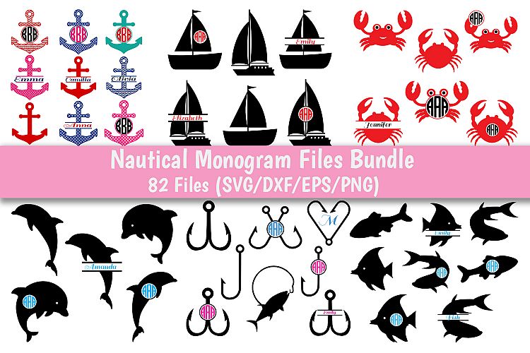 Nautical SVG Bundle, Nautical Monogram SVG Bundle, Nautical Svg.