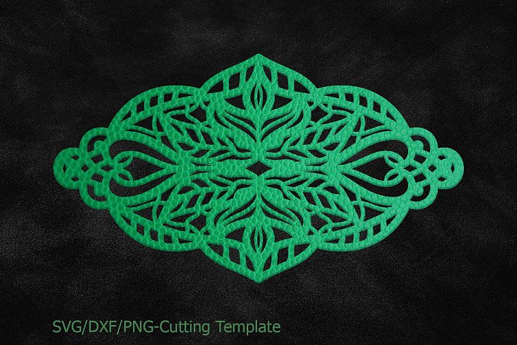 Cuff Bracelet Leather Jewelry Templates lace flora, svg dxf